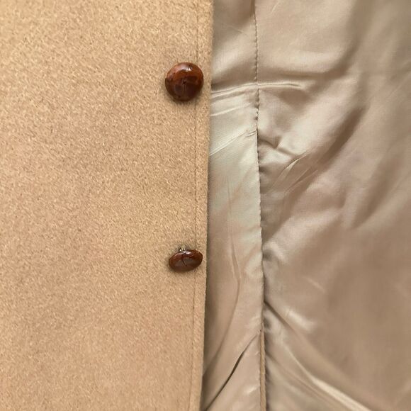 Pebble Beach California Men’s Wool Camel Coat with Wood Buttons Size S - Picture 3 of 7